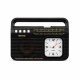 Kemai MD-502BT Bluetooth Radyo FM/AM/SW Quartz Saatli MP3 Player | Şarjlı 1200mAh Batarya, USB & TF Kart & AUX, Teleskopik Anten, Retro Taşınabilir Tasarım, BT-888 Kablosuz Bağlantı