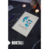 Kemal Atatürk Temalı Ahşap Kapaklı Defter - Noktalı Defter - Ajanda - Okul Defteri (A5 - 120 Sayfa)
