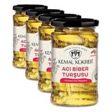 Kemal Kükrer Acı Biber Turşusu Cam Kavanoz 360 gr (4 paketi)