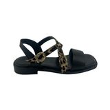 Kemal Tanca 874 K-201 Siyah Leopar Kadın Sandalet