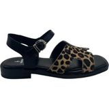 Kemal Tanca 874 K-206 Kadın Sandalet - Siyah - Leopar