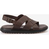 Kemal Tanca Erkek Kauçuk Tabanlı Şık Tasarım Comfort Günlük Çapraz Bantlı Sandalet 560 - Kahve