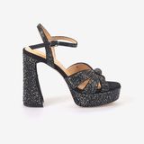 Kemal Tanca Hawen Angels Kadın Saten 12,5 cm Platform Topuklu Taşlı Gece & Abiye Ayakkabı 380-75