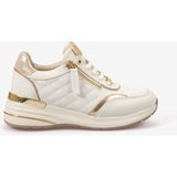 Kemal Tanca Kadın Eva Taban Kapitone Dikiş Bağcıklı Spor & Sneaker Ayakkabı 7100 - Krema