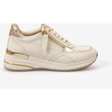 Kemal Tanca Kadın Eva Tabanlı Fermuar Detaylı Bağcıklı Casual Spor & Sneaker Ayakkabı 7015 - Krema
