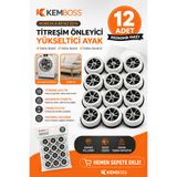 KEMBOSS 12’li Titreşim Önleyici Mobilya Yükseltici Ayak | Çamaşır Makinesi, Buzdolabı ve Koltuk Altı Kaymaz Stand