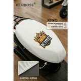 KEMBOSS King Baskılı Motor Sele Kılıfı Lastikli Bağlamalı Universal Uyumlu Motosiklet Koltuk Koruyucu
