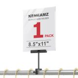 KEMEAMZ Alüminyum Alaşımlı İşaret Tutucu Kelepçe 20 x 25,5 cm Dikey Akrilik Çerçeve İşaret Tutacağı, Giyim Mağazaları Kart Ekranları (Siyah, 1 Adet)