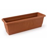 Kemer Balkon Saksısı, Dikdörtgen Plastik Saksı, Kahverengi, Geniş Hazneli, Çiçeklik (50 cm-9,5 L)