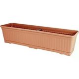 Kemer Balkon Saksısı, Dikdörtgen Plastik Saksı, Kahverengi, Geniş Hazneli, Çiçeklik (70 cm-15 L)