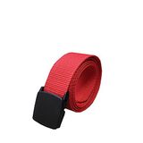 Kemer Dünyası Unisex Anti Alerjik Plastik Tokalı Taktikal Tarz Bez Kemer (KIRMIZI, 125 CM)