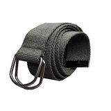 Kemer Dünyası Unisex Spor Halka Tokalı Taktik Tarz Bez Kemer (120 CM, Haki Yeşili)