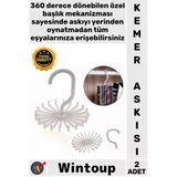 #Kemeraskısı Gardırop Düzenleyici Kravat Eşarp Şal 360 Derece Döner Kemer Askısı 20 Kancalı 2 Adet