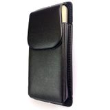 Kemere Takılan Lüks Suni Deri Telefon Kılıfı, Mıknatıslı, 17x8 cm, Siyah