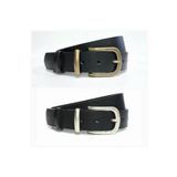 Kemerix %100 Hakiki Deri 3,2 cm. Antik ve Kalay Kaplama Tokalı Siyah 2'li Kemer Set