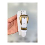 Kemerix %100 Hakiki deri antik kaplama tokalı beyaz kadın kemer 2.5 cm