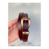 Kemerix %100 Hakiki deri antik kaplama tokalı bordo kadın kemer 2.5 cm