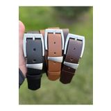 Kemerix %100 Hakiki Deri Kalay Kaplama Tokalı 3,2 cm Siyah-Taba-Acı Kahverengi 3'lü Kemer Set