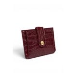 Kemerix Kadın Bordo Kroko Şık çıtçıt Detaylı Kartlık 11x9 cm