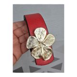 Kemerix Kadın Gold Tokalı Çift Yönlü Kırmızı-Siyah Kemer, 2XL Beden Gold Tokalı Çift Yönlü Kemer