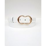 Kemerix Kadın Gold Tokalı Kemer 0098 - XL - Beyaz
