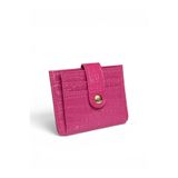 Kemerix Kadın Pembe Kroko Şık çıtçıt Detaylı Kartlık 11x9 cm