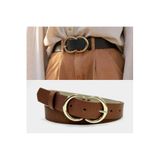 Kemerix Kadın Siyah-Taba Gold Tokalı 2'li Kemer Set, S Beden Gold Tokalı Kemer Set