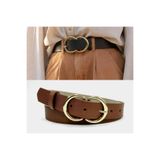 Kemerix Kadın Siyah-Taba Gold Tokalı 2'li Kemer Set, XL Beden Gold Tokalı 2'li Kemer Set