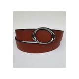Kemerix Kadın Taba Oval Tokalı Kemer, 110 CM
