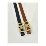 Kemerix%100 Hakiki Deri Gold Tokalı İnce Kadın Kemer, Siyah-Taba, 130 CM, 2'li Set
