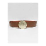 Kemerix%100 Hakiki Deri Gold Tokalı Kadın Kemer, Taba, 125 CM KMRX1076