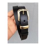 Kemerix%100 Hakiki Deri Gold Tokalı Kadın Siyah Kemer, 90 cm KMRX1032