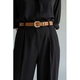 Kemerix%100 Hakiki Deri Gold Tokalı Kroko Desenli 3 cm Kadın Kemer, Taba-Kroko, XL