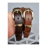 Kemerix%100 Hakiki Deri Kadın 2'li Kemer Set, Taba-Kahverengi, 120 CM