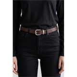 Kemerix%100 Hakiki Deri Kadın Eskitme Tokalı Jean Kemeri, 2.8 cm, Açı Kahve