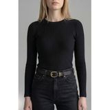 Kemerix%100 Hakiki Deri Kadın Eskitme Tokalı Jean Kemeri, 2.8 cm, Siyah-Antik