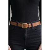 Kemerix%100 Hakiki Deri Kadın Eskitme Tokalı Jean Kemeri, 2.8 cm, Taba-Antik, L Beden