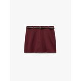 Kemerli Cepli Slim Fit A Kesim Mini Etek