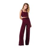 Kemerli Payet Pantolon - BORDO
