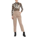 Kemerli Pileli Pantolon Vizon - 20318.683. 46