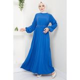 Kemerli Piliseli Aerobin Elbise Indigo HM2339 - 2XL