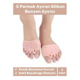 Kemik Büyümesi Karşıtı Şekil Bozukluğu Önleyici Ayak 5 Parmak Ayıran Silikon Bunyon Ayırıcı 3'lü Set