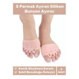 Kemik Büyümesi Karşıtı Şekil Bozukluğu Önleyici Ayak 5 Parmak Ayıran Silikon Bunyon Ayırıcı 4'lü Set