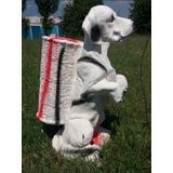 Kemikli Sevimli Köpek İç Dış Mekan 55cm Şemsiyelik Sepetli Heykel
