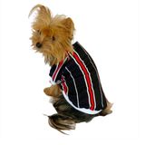 Kemique Black Red White Striped Oval Yaka T-shirt Köpek Elbisesi