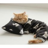 Kemique Doggy Doo Kedi Uyku Seti | Penye Kedi Tulum ve Mini Yastık Takımı | Pamuklu | Tüy Dökülmesini Azaltır |