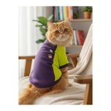 Kemique Dondurmalı Patiler Mor ve Fosforlu Sarı Kedi Polar Sweatshirt