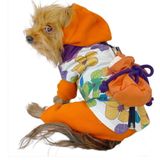 Kemique Flower Power Çantalı Tulumlu Su Itici Yağmurluklu XL Mor Köpek Seti Kıyafeti