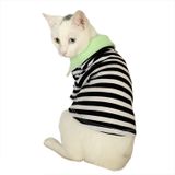 Kemique Grass Hopper Stripe Polo Yaka Tişört Kedi Kıyafeti Kedi Elbisesi XXL