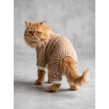 Kemique Latte Sprinkles Kedi Tulumu | Pamuklu Penye Kedi Kıyafeti | Küçük Irklar İçin | Tüy Dökülmesini Azaltır